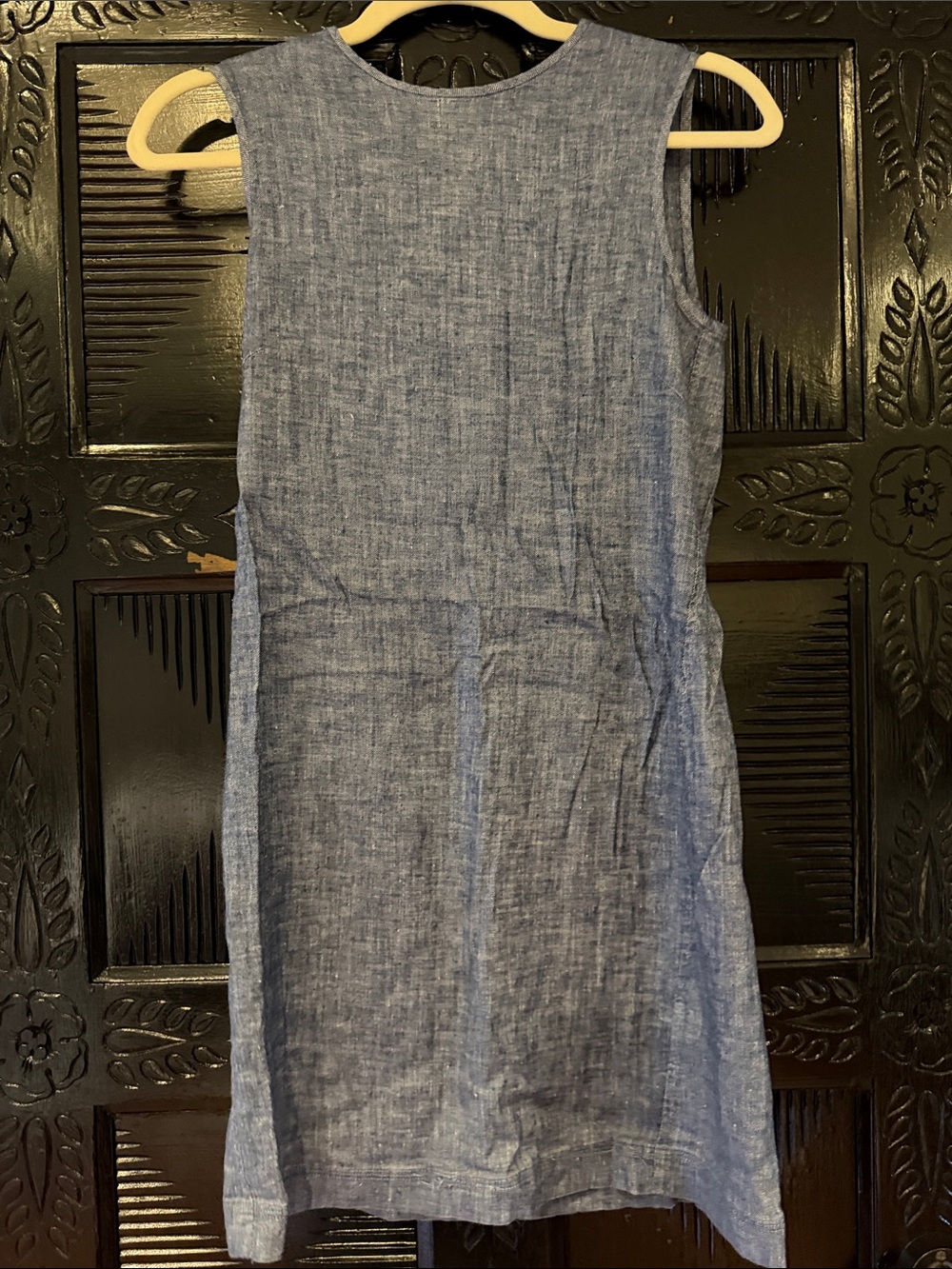 Theory Sleeveless Chambray Midi Dress in Light Blue